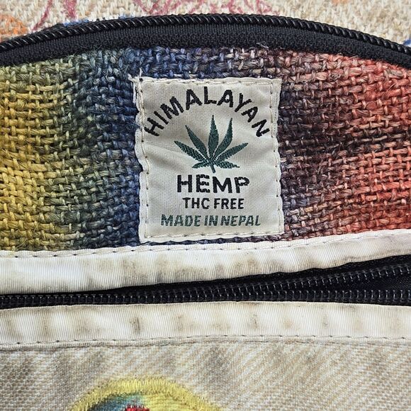 Himalayan Hemp Rainbow Mushroom Mini Backpack Canvas Embroidered Psychedelic - Picture 9 of 12